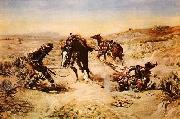 Charles M Russell When Horse Flesh Comes High china oil painting reproduction